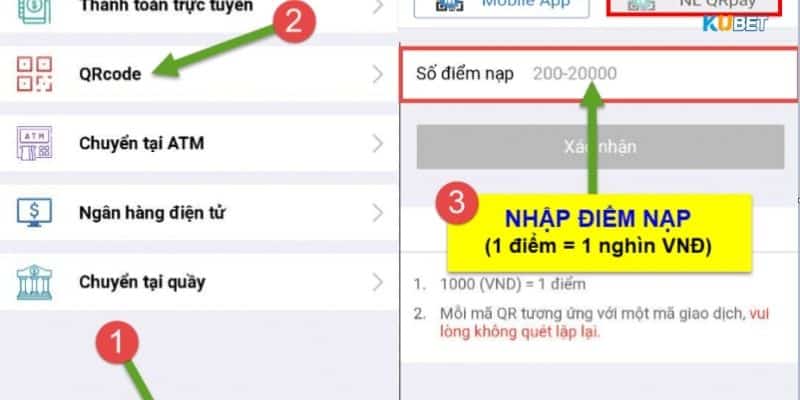 Nạp tiền bằng QR code được nhiều hội viên sử dụng